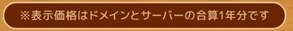 ※表示価格はドメインとサーバーの合算1年分です